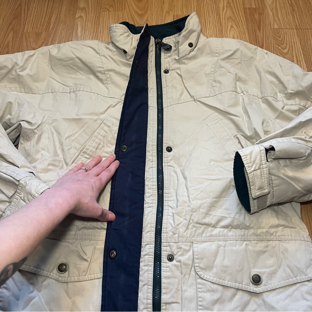 Vintage 90s Pacific Trail Coat Women’s Large Blanket Lined Hiking Beige Jacket - Picture 5 of 14